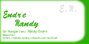 endre mandy business card
